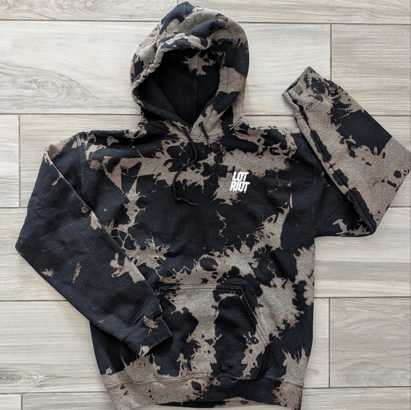 Lot Riot Percussion Drums not Drugs Bleached Hoodie - Picture 1 of 5